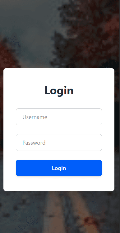 Timesheet login screen